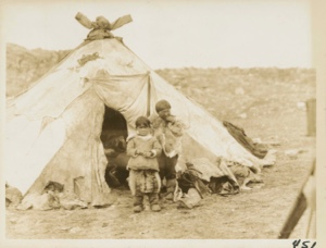 Image: Eskimo [Inuit] Tent and Children at Door 